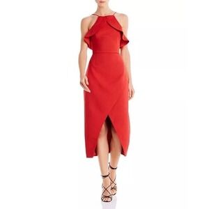 C/MEO Collective RED Affinity‎ Midi Dress small size 4 NEW